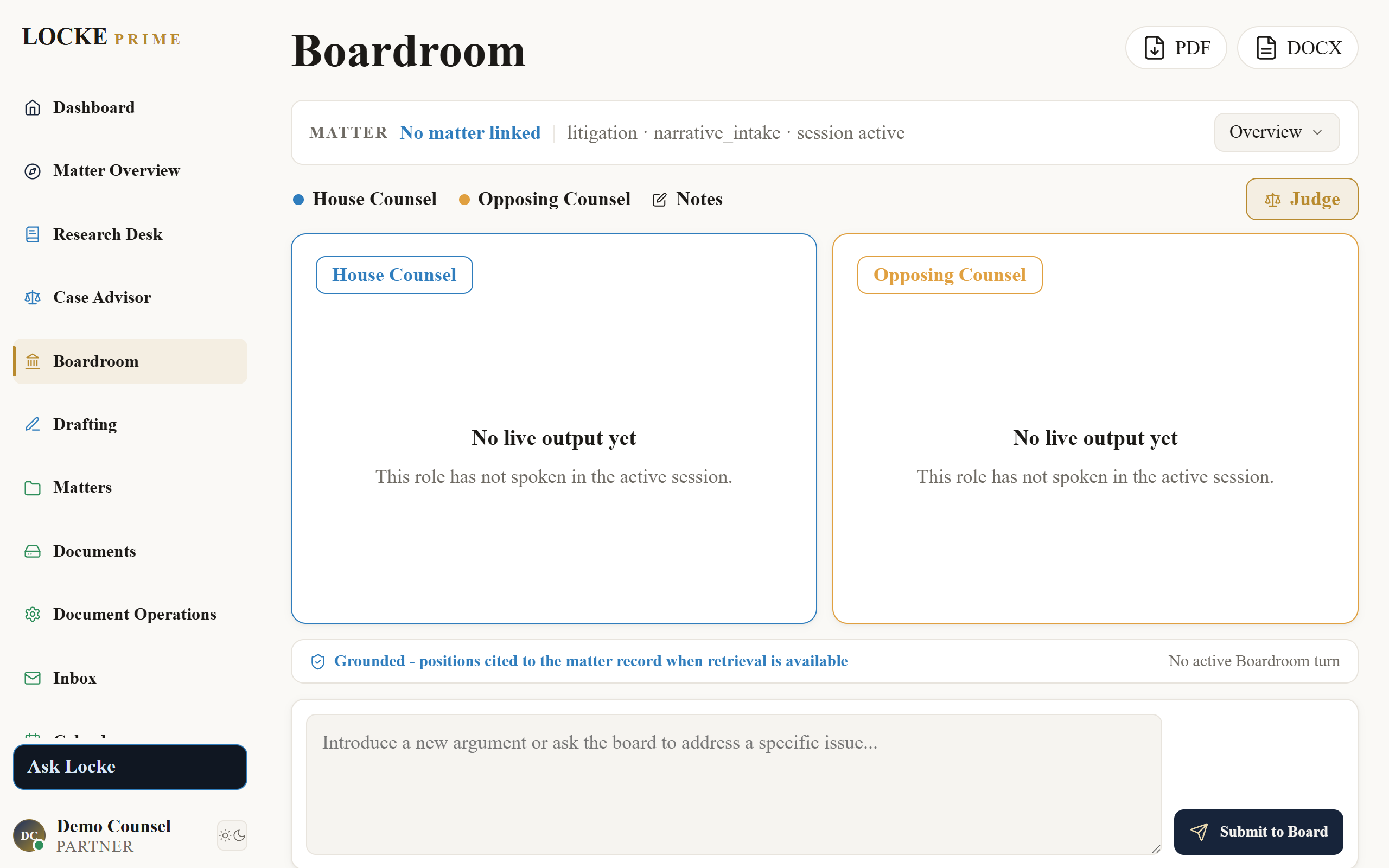 Boardroom adversarial panels